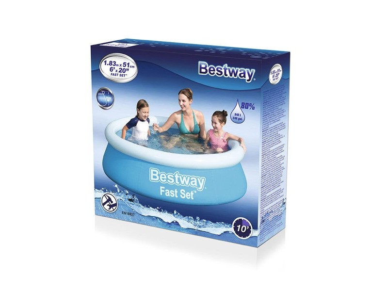 Надуваем Басейн Bestway Син 940 L 183 X 51 cm Надуваем Басейн Bestway Син 940 L 183 X 51 cm