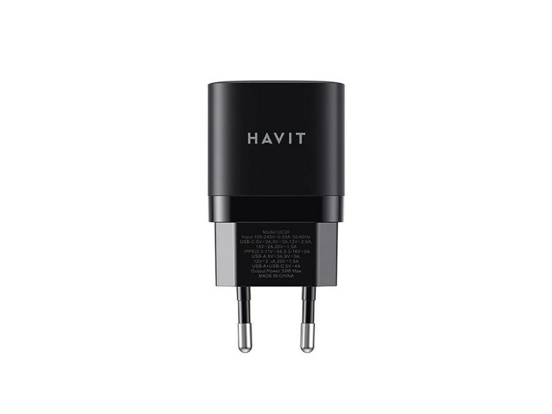 Зарядно за стена Havit UC30 EU Черен 30 W 33 W Зарядно за стена Havit UC30 EU Черен 30 W 33 W