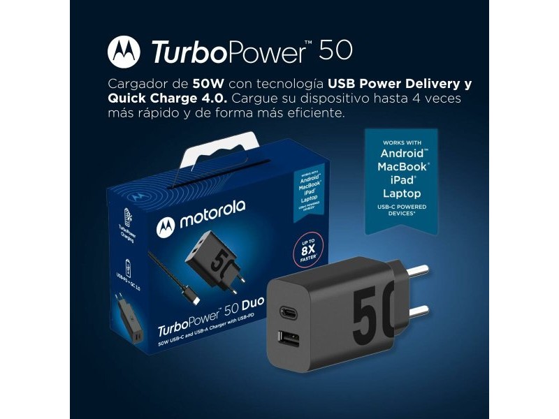 Зарядно за стена Motorola Turbo Power Черен 50 W