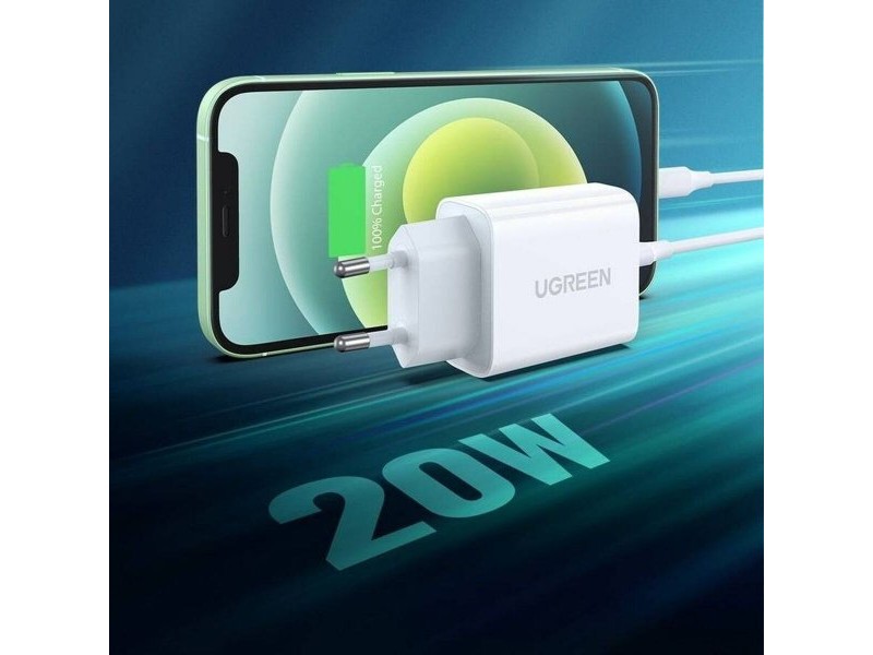 Зарядно за стена Ugreen 6957303864508 Бял 20 W