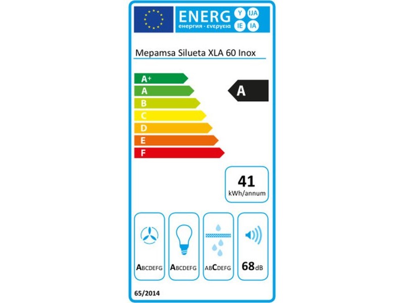 Конвенционален абсорбатор Mepamsa Silueta XLA 60 cm 590 m³/h 200W A Стомана
