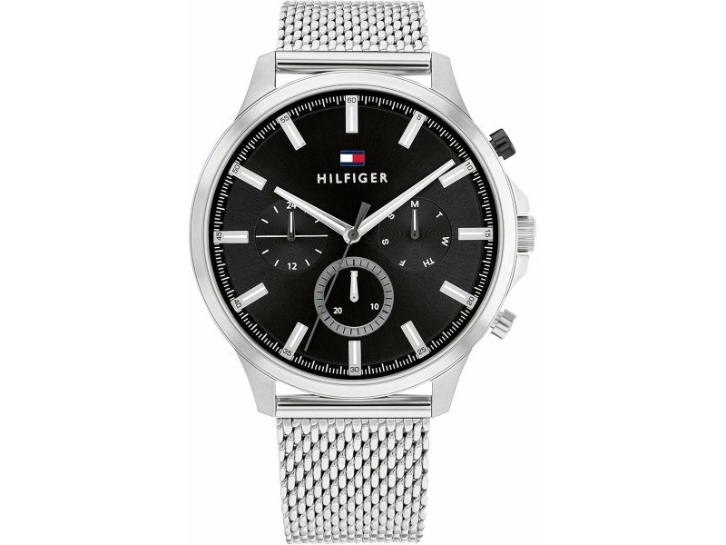 Мъжки часовник Tommy Hilfiger 1710498 Черен Сребрист (Ø 44 mm) Мъжки часовник Tommy Hilfiger 1710498 Черен Сребрист (Ø 44 mm)