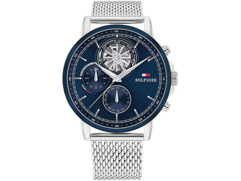 Мъжки часовник Tommy Hilfiger STEWART Сребрист (Ø 44 mm) Мъжки часовник Tommy Hilfiger STEWART Сребрист (Ø 44 mm)