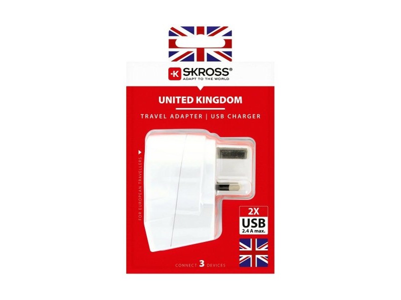 Адаптер за ток Skross 1500280 USB x 2 Европейски Великобритания