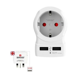 Адаптер за ток Skross 1500280 USB x 2 Европейски Великобритания