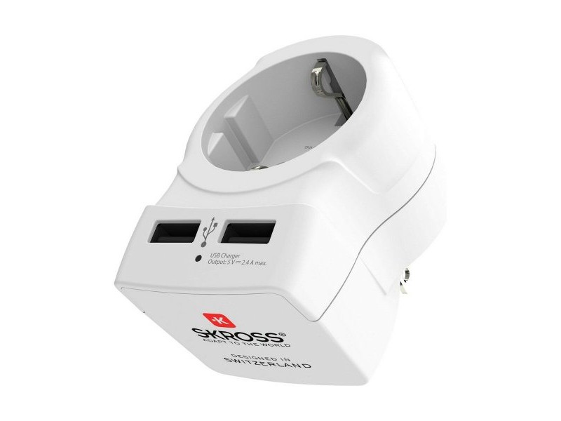 Адаптер за ток Skross 1500281 USB x 2 Европейски САЩ