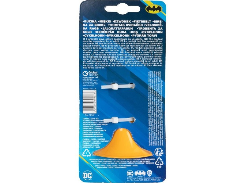 Детско Звънче за Велосипед Batman CZ10967 Черен/Жълт