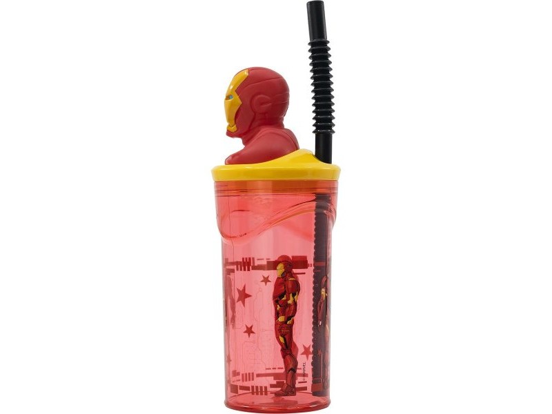 Чаша със Сламка The Avengers Iron Man Червен 3D