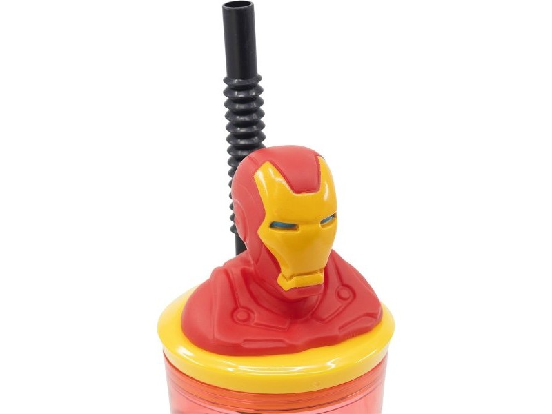 Чаша със Сламка The Avengers Iron Man Червен 3D