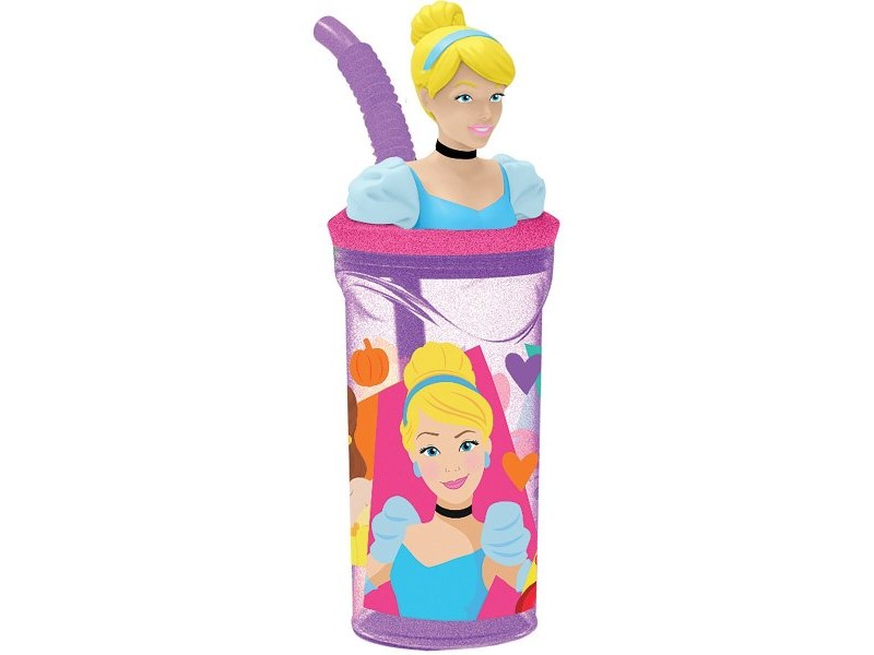 Чаша със Сламка Disney Princess CZ11334 3D Розов