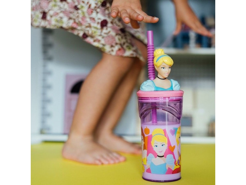 Чаша със Сламка Disney Princess CZ11334 3D Розов