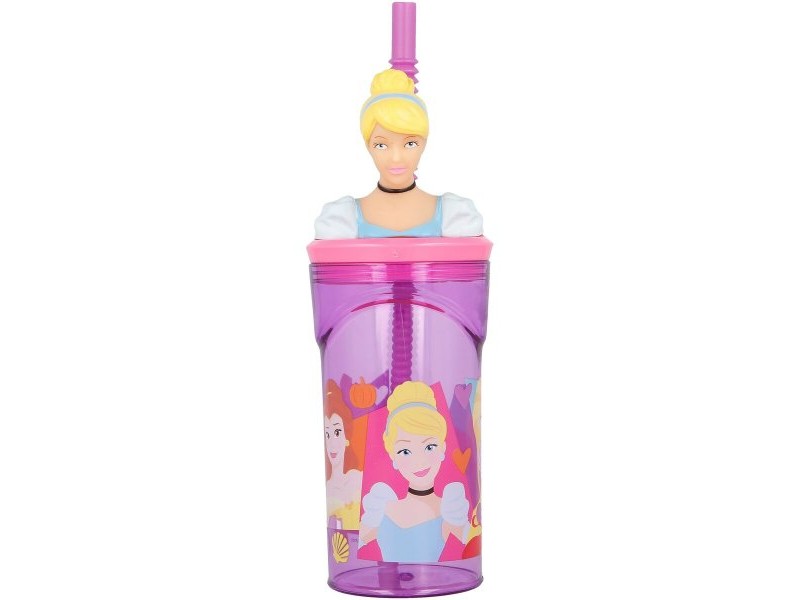 Чаша със Сламка Disney Princess CZ11334 3D Розов