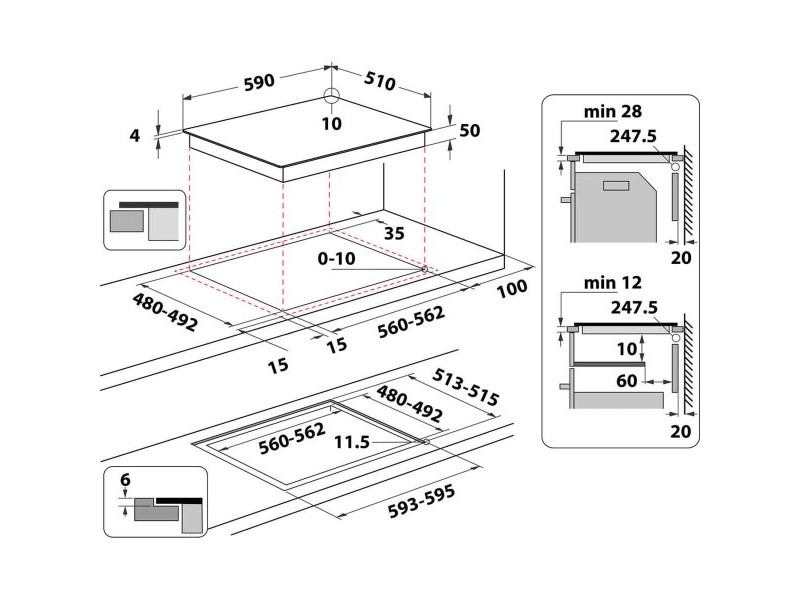 Индукционен Котлон Whirlpool Corporation WSQ5760NE 59 cm 7200 W