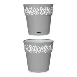 Саксия за самостоятелно поливане Stefanplast Gaia Бял Сив Пластмаса 25 x 25 x 25 cm