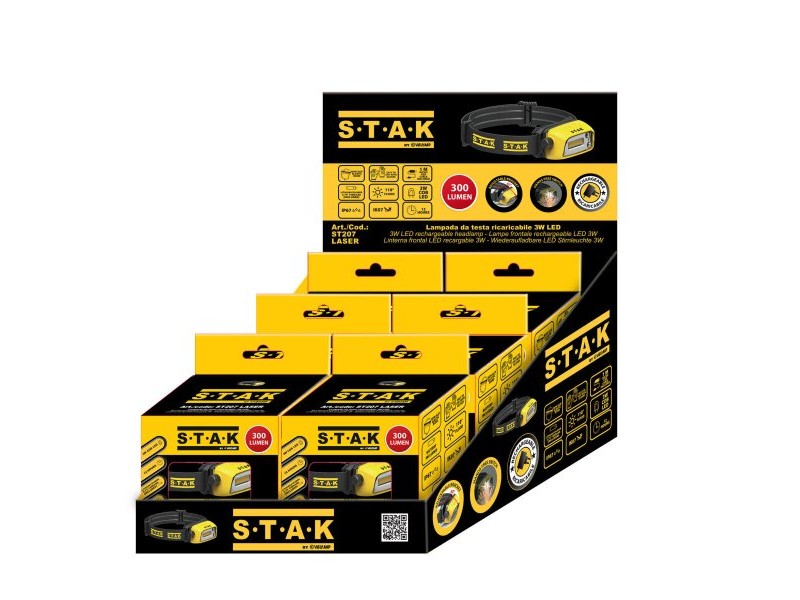 Акумулаторен и Регулируем LED Челник Stak 3 W 300 Lm