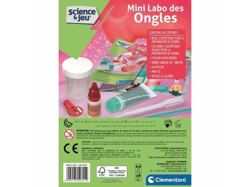 Занаятчийска игра Clementoni Mini Nail Lab Create your own nail polish (FR)