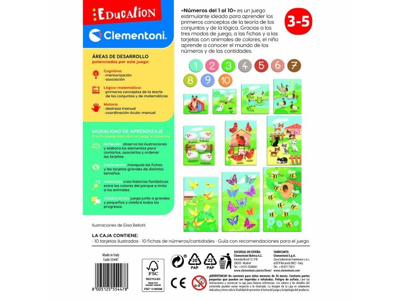 Образователна Игра Clementoni Aprende los Números del 1 al 10 (ES)