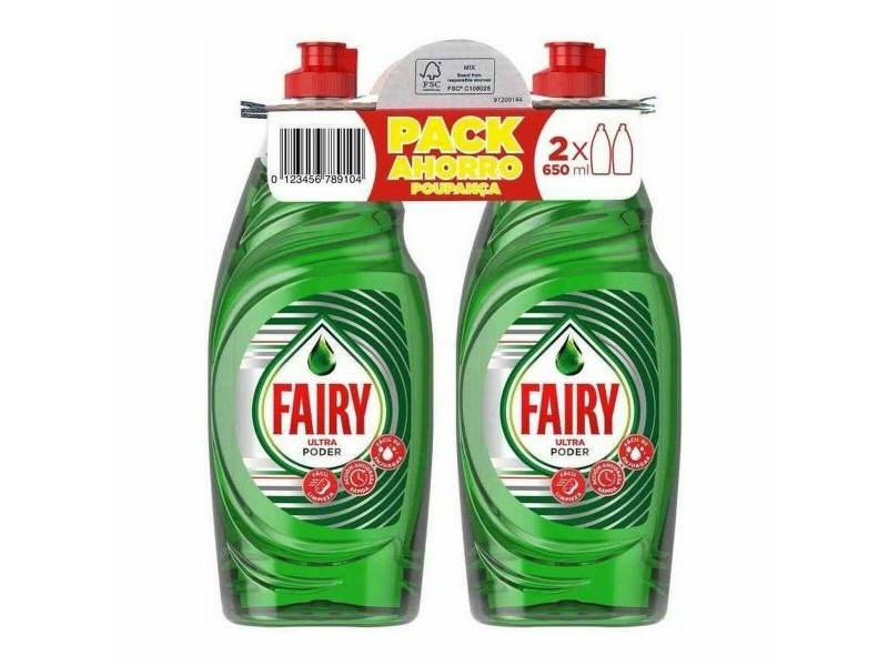 течния препарат за миене на съдове Fairy 8083935 650 ml (2 x 650 ml)