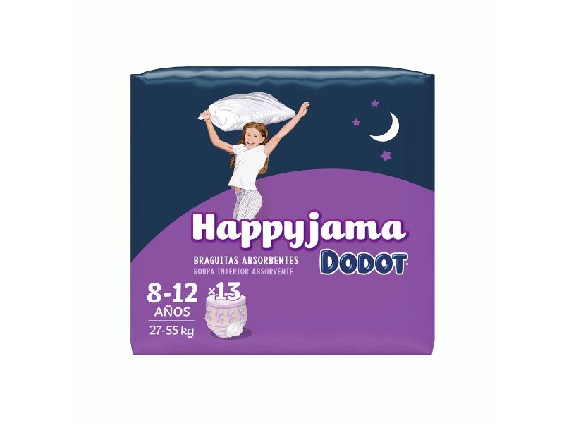 Пелени за еднократна употреба Dodot Happyjama 8-12 години Бикини Размер 8 13 броя