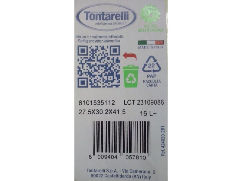 Кошче за боклук Tontarelli Carolina 16 L
