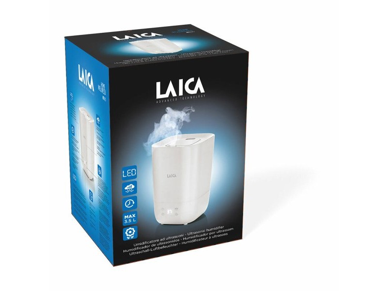 Ултразвуков Oвлажнител Aроматен Дифузер с LED LAICA 25 W 3,3 L Бял