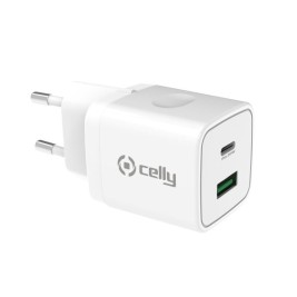 Зарядно за стена 2 в 1 Celly Бял 20 W