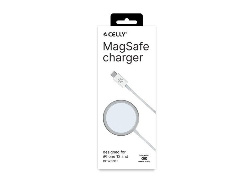 Безжично зарядно Celly MAGCHARGEPRO Бял 15 W