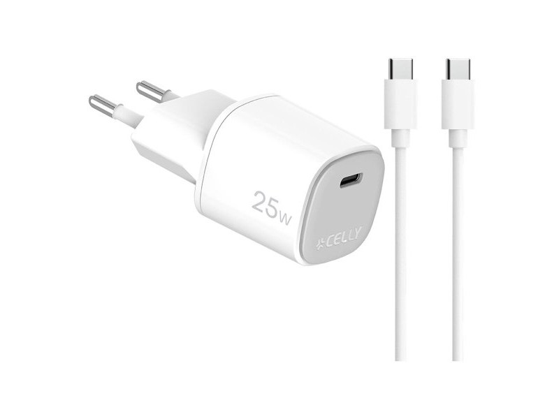 USB Cable Celly UPTC1USBC25WCTC Бял