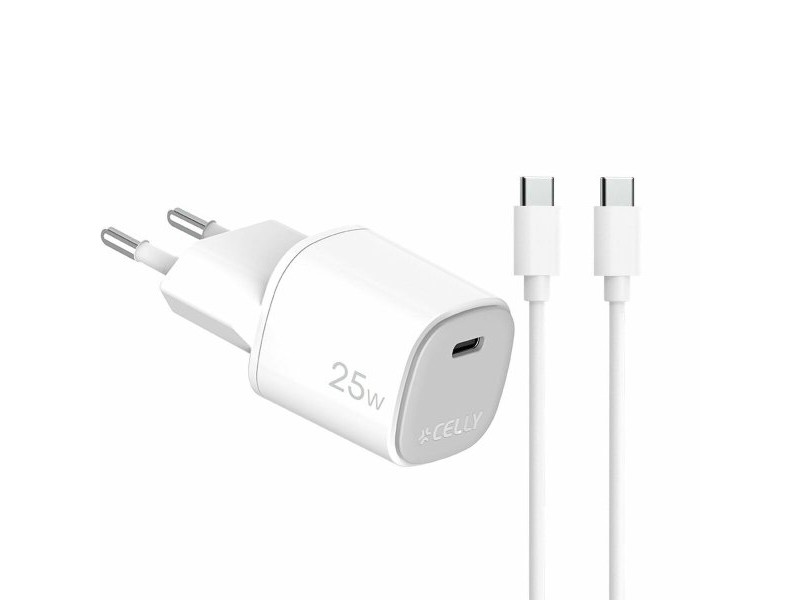 USB Cable Celly UPTC1USBC25WCTC Бял