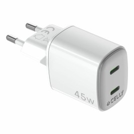 Зарядно за стена Celly UPTC2USBC45WWH Бял