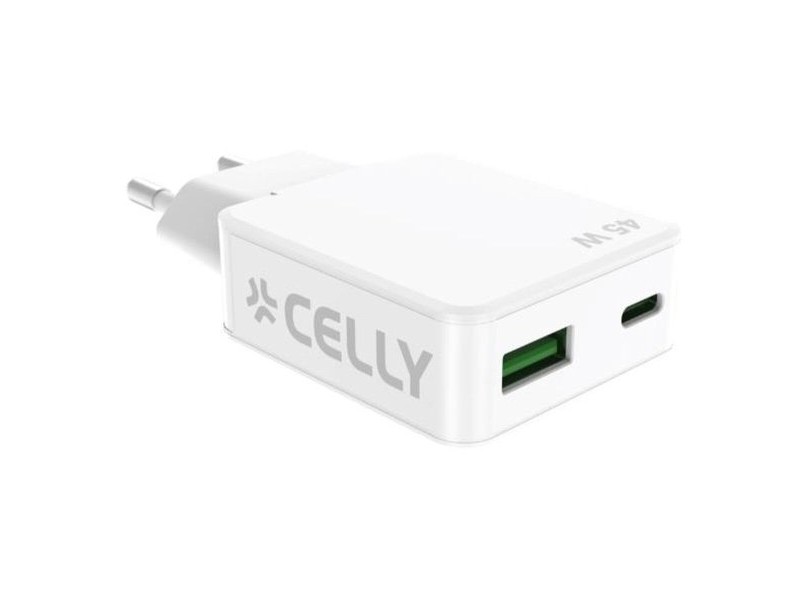 Зарядно за стена Celly SLIMTC1C1A45WWH Бял 45 W