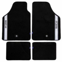 Комплект Постелки за Кола Sparco Черен/Сребрист Сив Сребрист Килим (4 pcs)