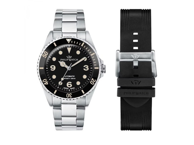 Мъжки часовник Philip Watch R8223216008 Черен Сребрист