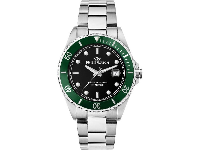 Мъжки часовник Philip Watch R8253597086 Черен Сребрист
