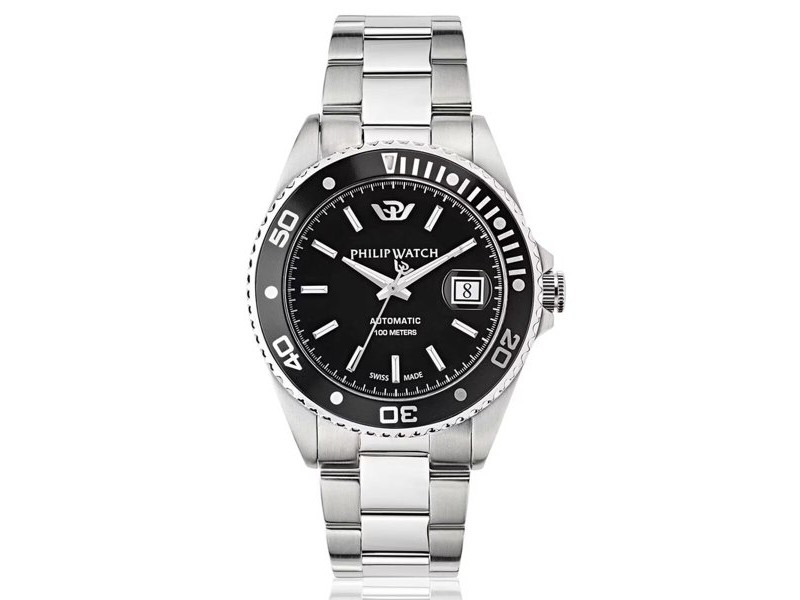 Мъжки часовник Philip Watch R8223597026 Черен Сребрист