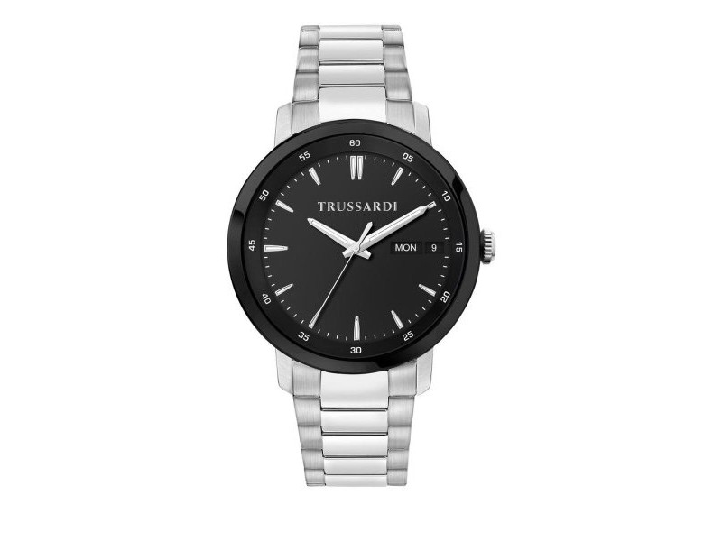 Мъжки часовник Trussardi R2453147015 Черен Сребрист (Ø 41 mm)