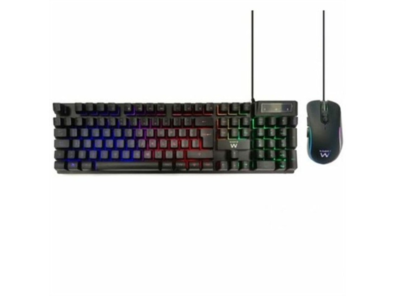 Клавиатура с мишка Ewent PL3201 Черен Испанска Qwerty QWERTY