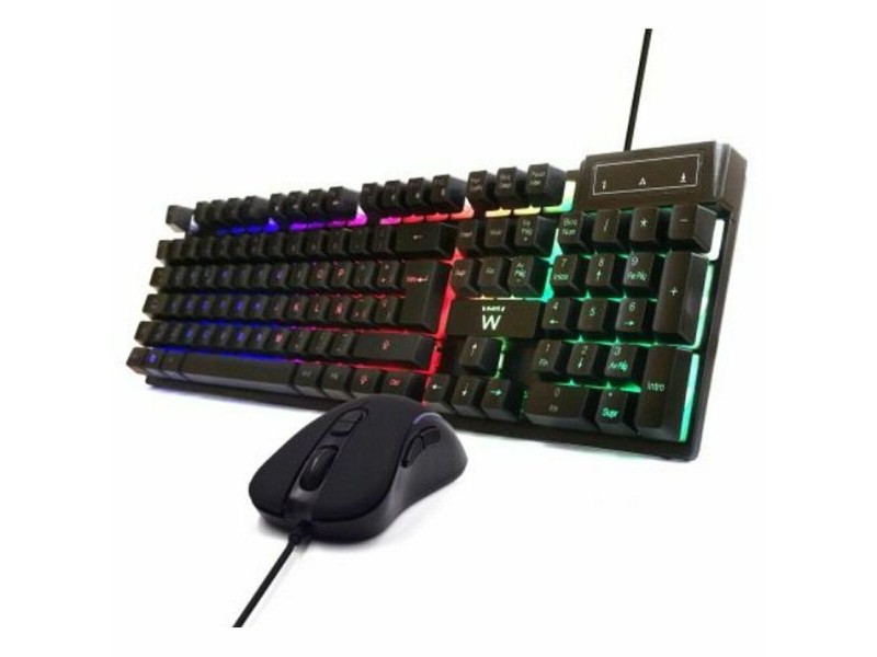 Клавиатура с мишка Ewent PL3201 Черен Испанска Qwerty QWERTY