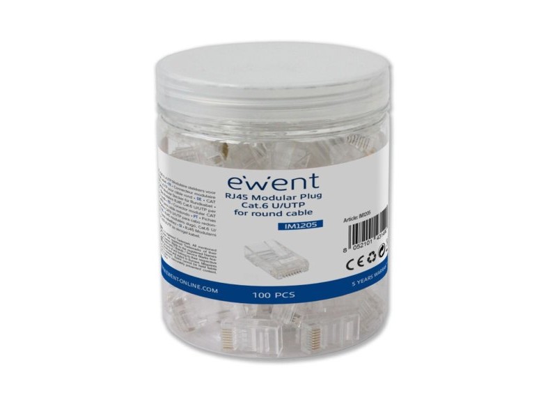 UTP категория 6 твърд мрежови кабел Ewent IM1205 Прозрачен 100 броя