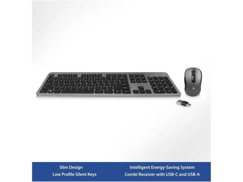 Клавиатура Ewent EW3272 Черен Испанска Qwerty QWERTY