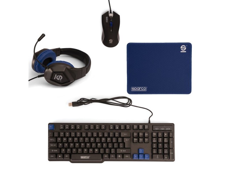 Опаковка на игра Sparco SPGAMEKITESP Испанска Qwerty