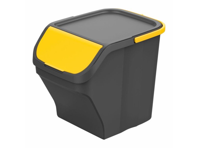 Кошче за Рециклирани Отпадъци Mondex Stack N' Sort Жълт Сив 25 L С капак 40 x 30 x 34 cm Кошче за Рециклирани Отпадъци Mondex Stack N' Sort Жълт Сив 25 L С капак 40 x 30 x 34 cm