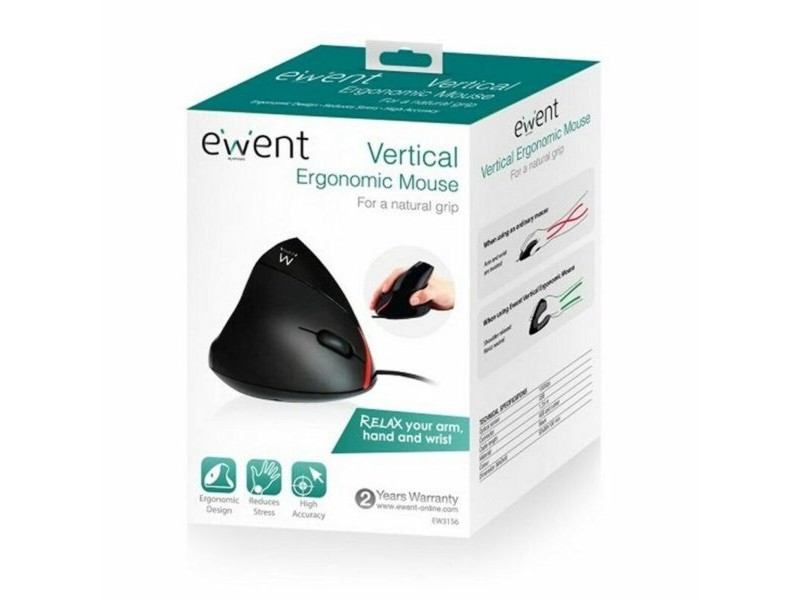 Ергономична оптична мишка Ewent EW3156 1000 dpi USB Черен Черен/Червен Червен/Черен