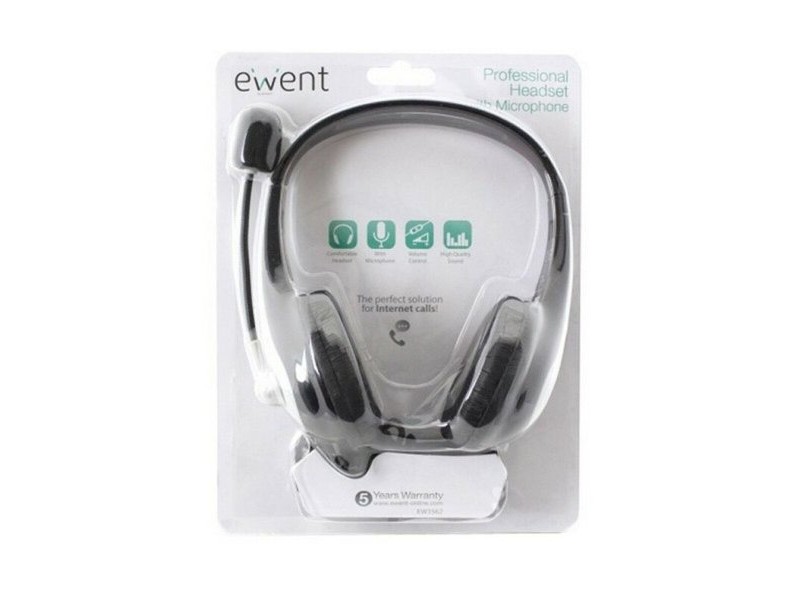 Слушалки с микрофон Ewent EW3562 Черен Черен/Сребрист