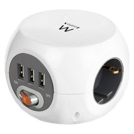 Куб с Много Изходи Ewent EW3939 USB 5V 2A Бял