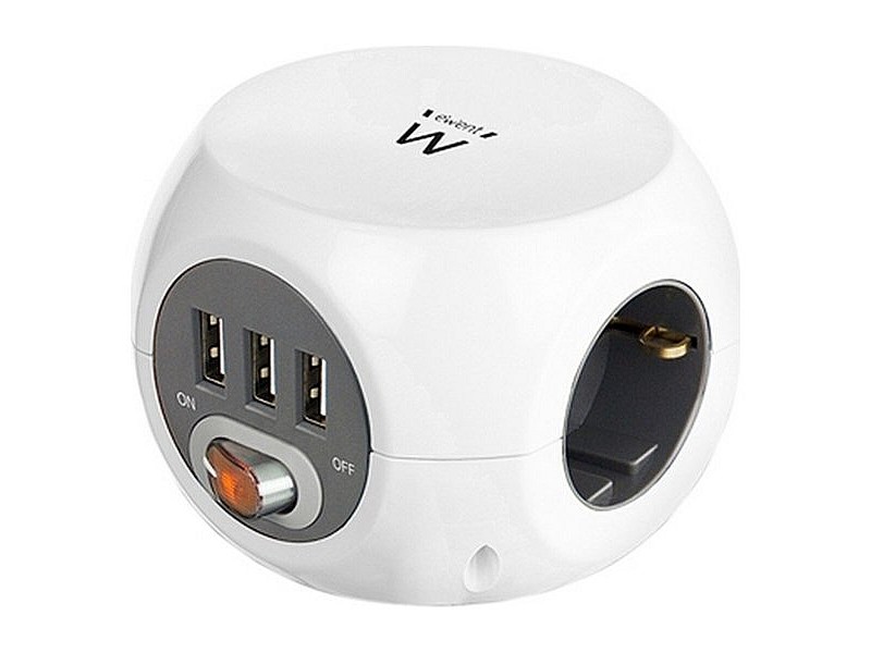 Куб с Много Изходи Ewent EW3939 USB 5V 2A Бял
