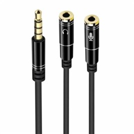 Аудио кабел с жак (3,5 mm) към 2 RCA кабел Ewent EC1641 30 cm