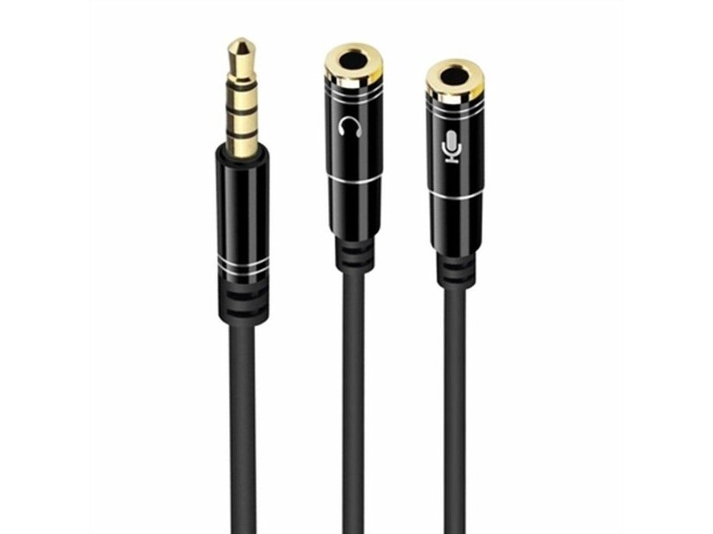Аудио кабел с жак (3,5 mm) към 2 RCA кабел Ewent EC1641 30 cm
