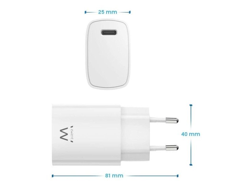 Зарядно за стена Ewent EW1320 Бял 20 W