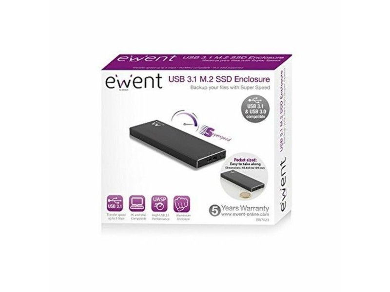 Външна кутия Ewent EW7023 SSD M2 USB 3.1 Алуминий